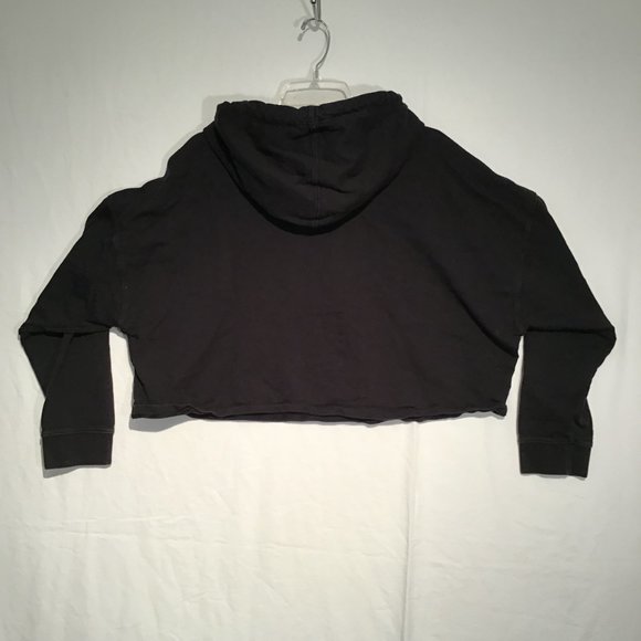 Adidas Cropped Hooded Sweatshirt with Bedazzled Logo Size L - Picture 9 of 11